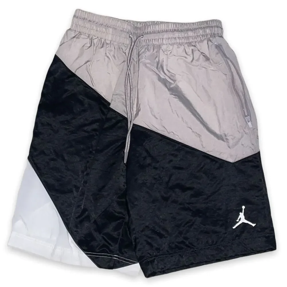 Jordan Vintage Rare Club Woven Track Shorts Nylon Black Silver White S